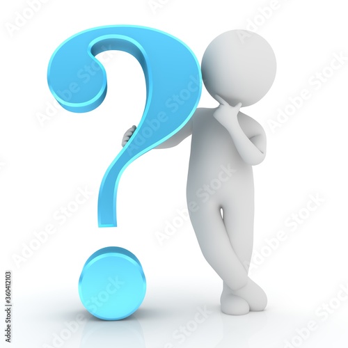 Question sign Question mark interrogation point query blue 3d