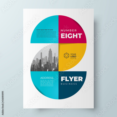 Flyer Seven number theme design template cover