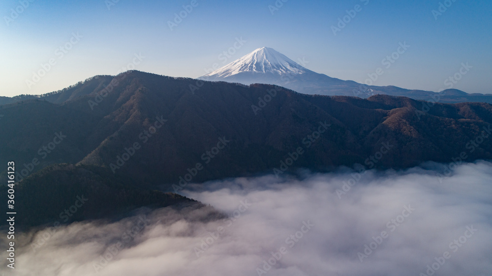 西湖上空より望む富士山 西湖上空より望む富士山