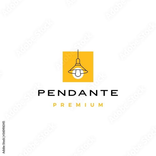 industrial pendant hanging light interior logo vector icon illustration