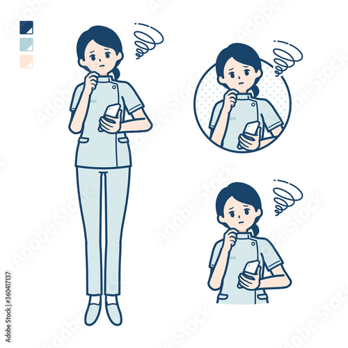 simple nurse woman_smartphone-sigh