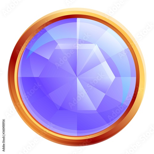 Decorative gemstone icon. Cartoon of decorative gemstone vector icon for web design isolated on white background