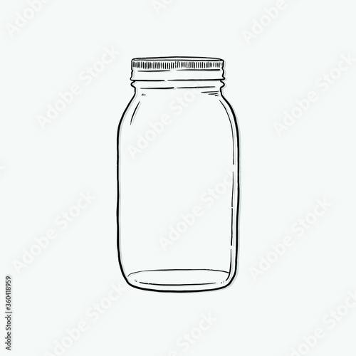 mason Jar hand drawn vector illustration isolated on white background