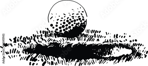 the vector illustration of the golf player with a niblick