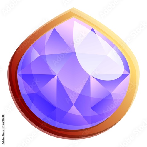 Shiny gemstone icon. Cartoon of shiny gemstone vector icon for web design isolated on white background