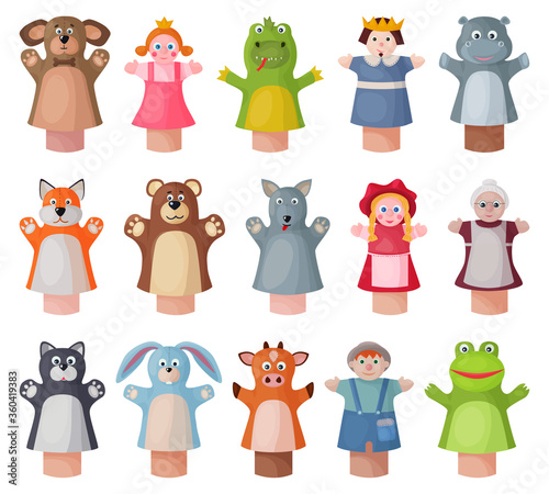 Puppet vector cartoon set icon. Vector illustration theater doll on white background. Isolated cartoon set icon puppet.