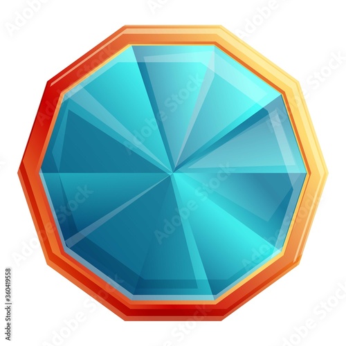 Jewelry gemstone icon. Cartoon of jewelry gemstone vector icon for web design isolated on white background