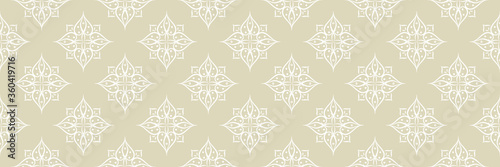 Floral seamless olive green background. With white flowers pattern