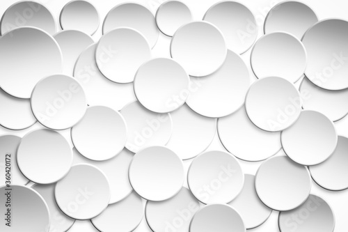 Abstract 3D Circle background in white and bright tone