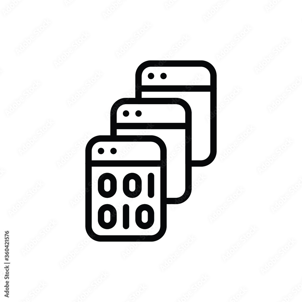 Multi tasking window programming icon logo vector. Editable stroke and pixel perfect. Multi tasking window programming icon logo vector. Editable stroke and pixel perfect.