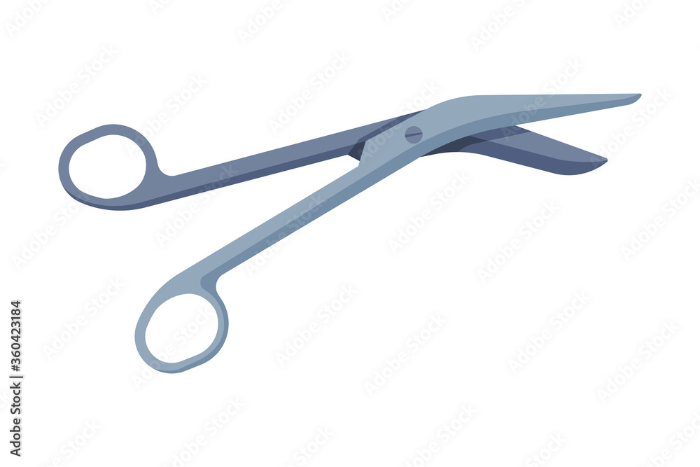 Surgical Scissors Medical Tool Vector Illustration on White Background Surgical Scissors Medical Tool Vector Illustration on White Background