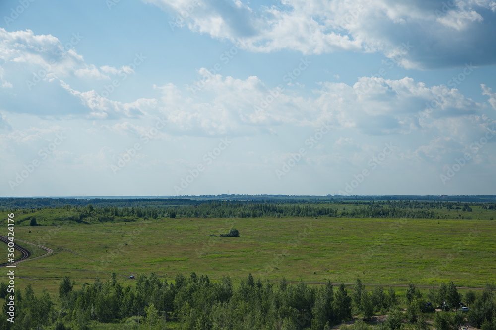 Russian plain landscape, Tula region of Russia.