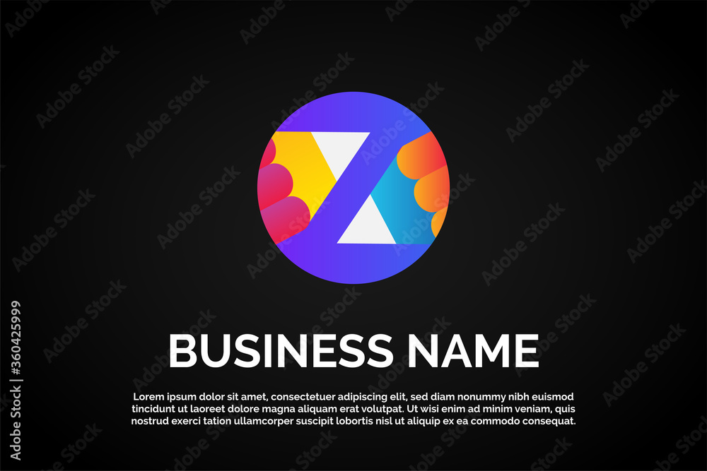 Colorful Education Logo Template Monogram Letter z Colorful Education Logo Template Monogram Letter z