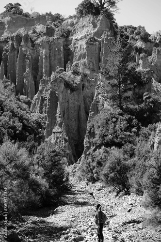 Black & White photos of The Pinnacles rock formation in New Zealand