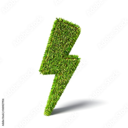 3D Blitz aus Gras mit einem Zacken