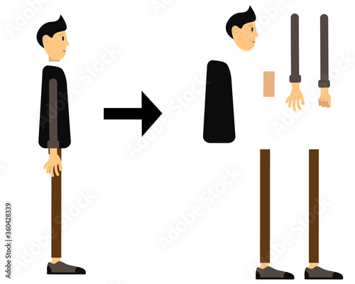 Business man in a suit. The character is ready for animation. Ready for gait animation.