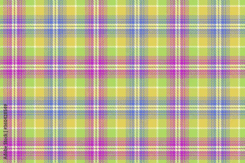 seamless pattern of tartan ornament for textile texture yellow-green background with pink and blue stripes