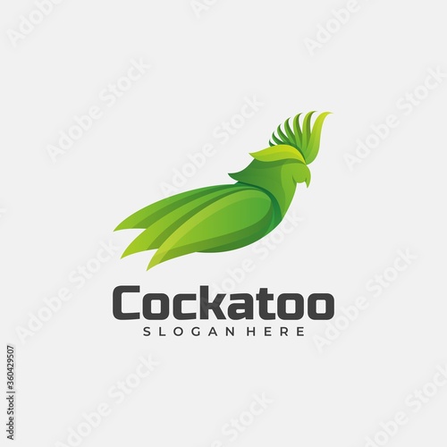 Vector Logo Illustration Cockatoo Gradient Colorful Style.
