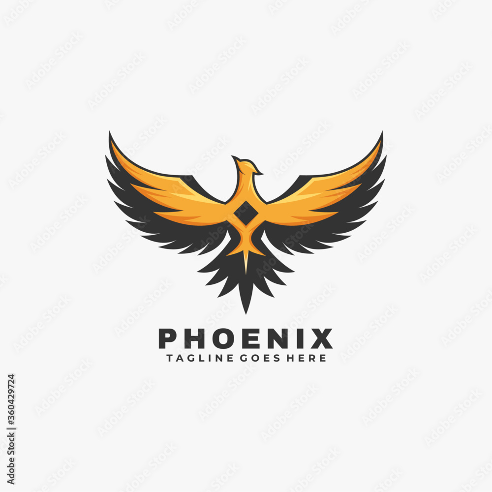 Fototapeta premium Vector Logo Illustration Phoenix Simple Mascot Style.