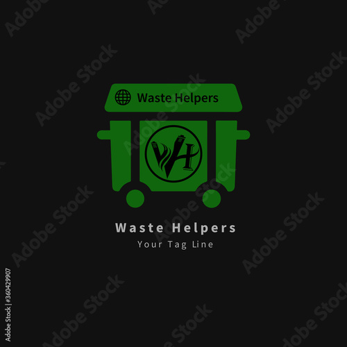 Waste helpers logo vector illustration design