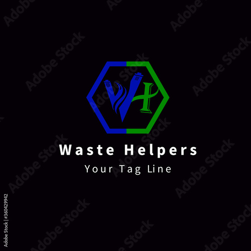 Waste helpers logo vector illustration design
