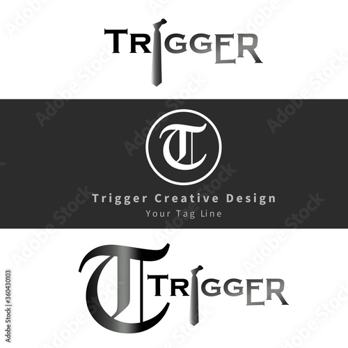 Trigger t logo vector illustration design