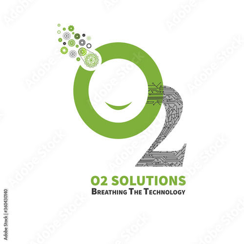 O2 logo vector illustration design