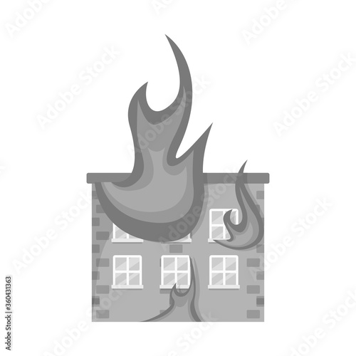 Vector design of house and flame logo. Collection of house and burning vector icon for stock. © Svitlana