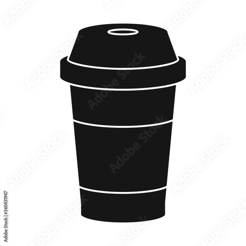 Isolated object of coffee and plastic icon. Web element of coffee and beverage stock vector illustration.