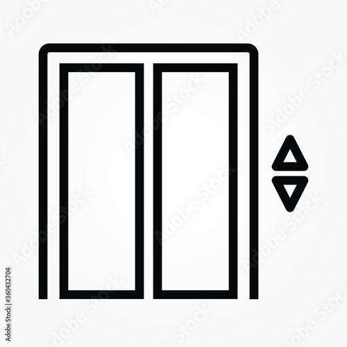 elevator icon, lift line symbol on white background - editable stroke vector illustration eps10