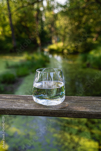 glass of clean water outdoor