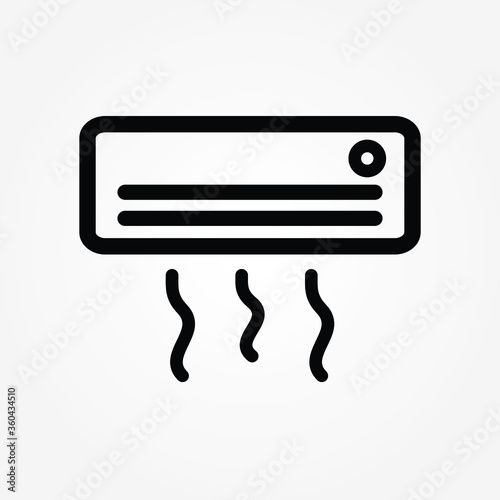 AC unit line icon, outline vector logo illustration, linear pictogram isolated on white