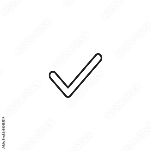 Check mark line icon vector