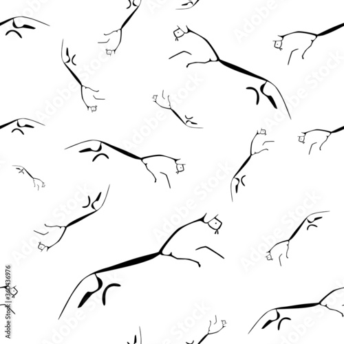 prehistoric horse art seamless repeat pattern photo