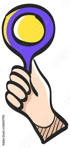 Bidder hand icon in color drawing. Business finance buying auction bid compete contender