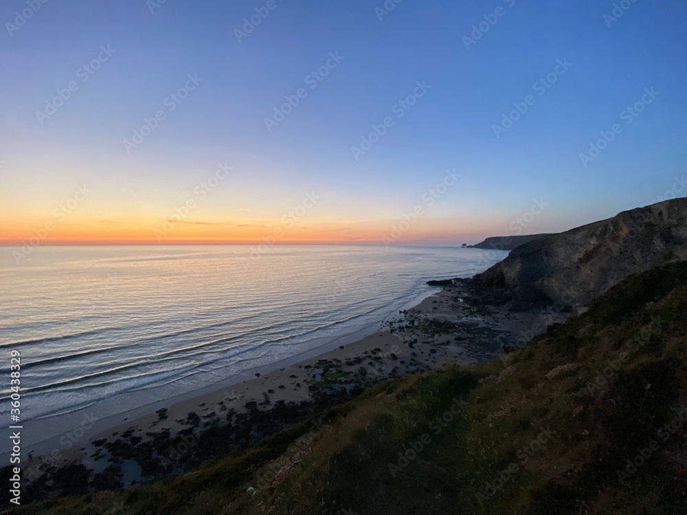 Cornwall. sunset on the beach