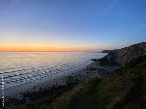 Cornwall. sunset on the beach