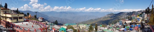 View of the mountain with town ,clouds and fog © Prakash