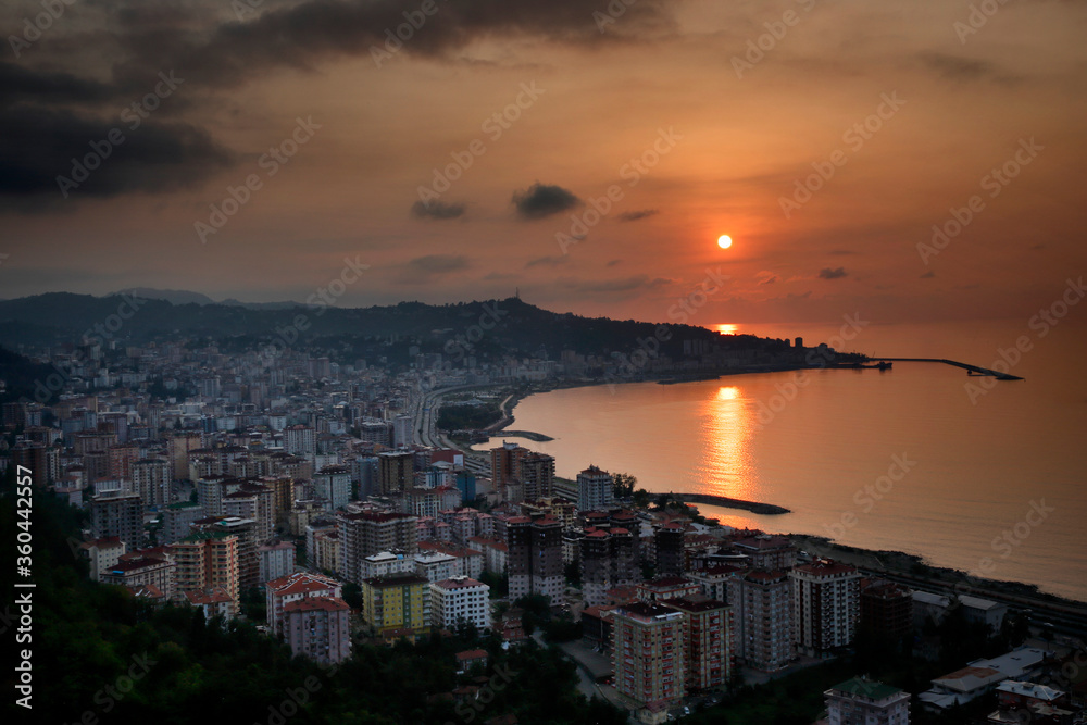 Black Sea, Rize Central Sunset, Turkey, Rize Landscape Central Sunset, Turkey, View