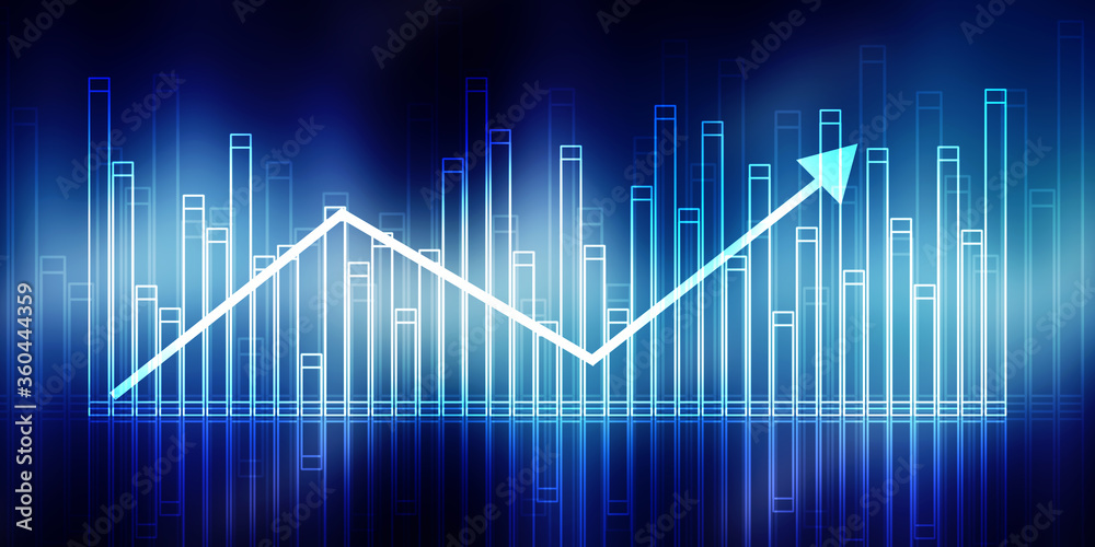 2d rendering Stock market online business concept. business Graph 2d rendering Stock market online business concept. business Graph