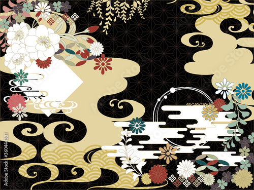 和柄 黒 雲 シンプル 背景素材 Stock Vector Adobe Stock 和柄 黒 雲 シンプル 背景素材 Stock Vector Adobe Stock