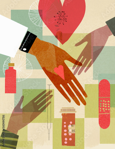 Doctor, patient and heart medicine