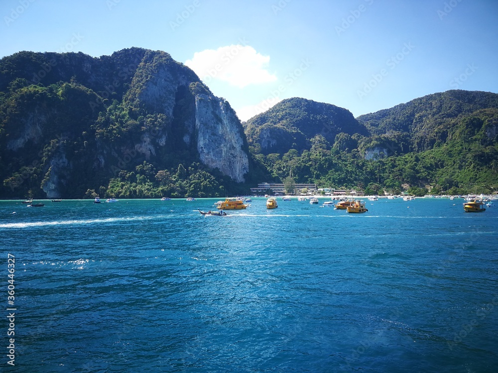 Approaching Phi Phi islands in Thailand