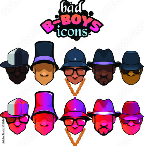 5 Different B-Boy icons in One Pack.