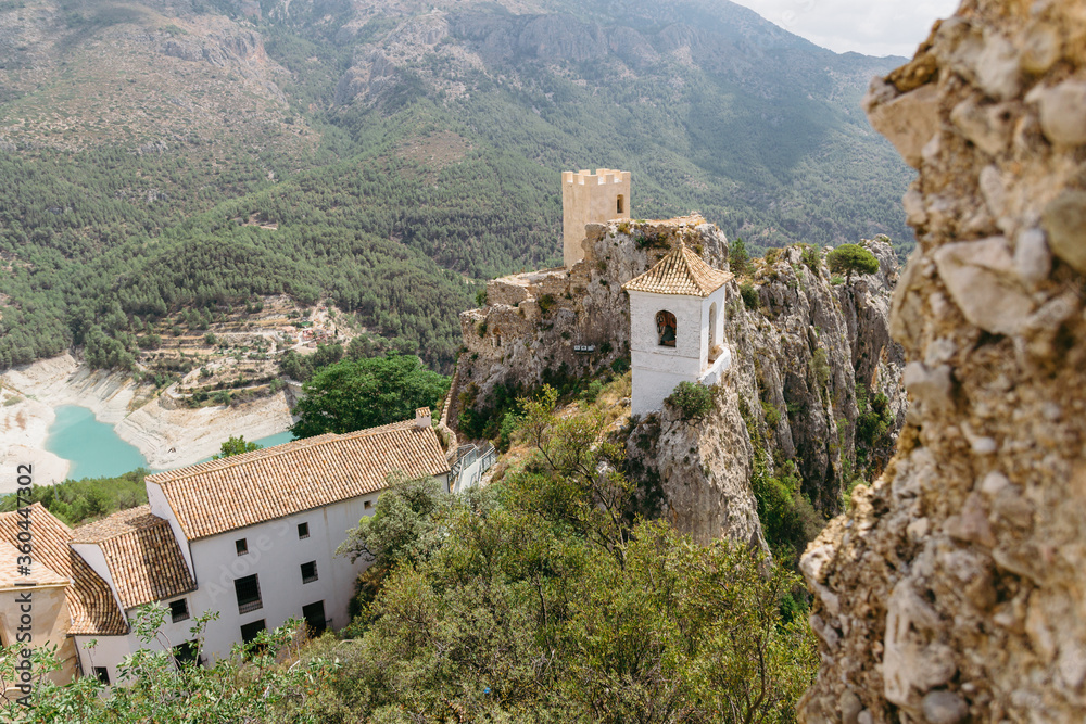 Obraz premium Bell Tower and Gateway at Guadalest near Benidorm in Spain