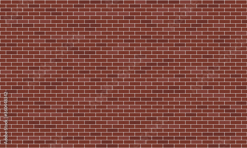 Reddish brown brick wall background,  reddish brown brick wallpaper. Vector illustration.