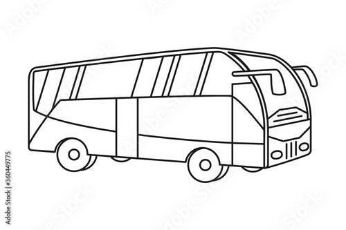 Line art black and white bus.