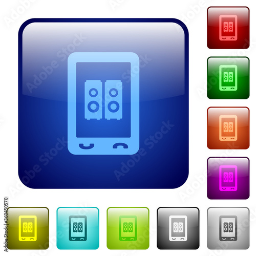 Mobile speakerphone color square buttons