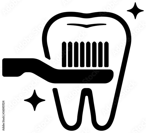 Dental care , Tooth related icons illustration / toothbrush