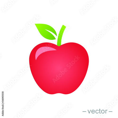 Apple vector  back to school gradient style icon. Eps 10.
